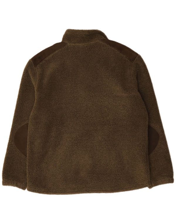 Винтажная мужская флисовая куртка UK 44 2XL цвета хаки, полиэстер с цветными блоками