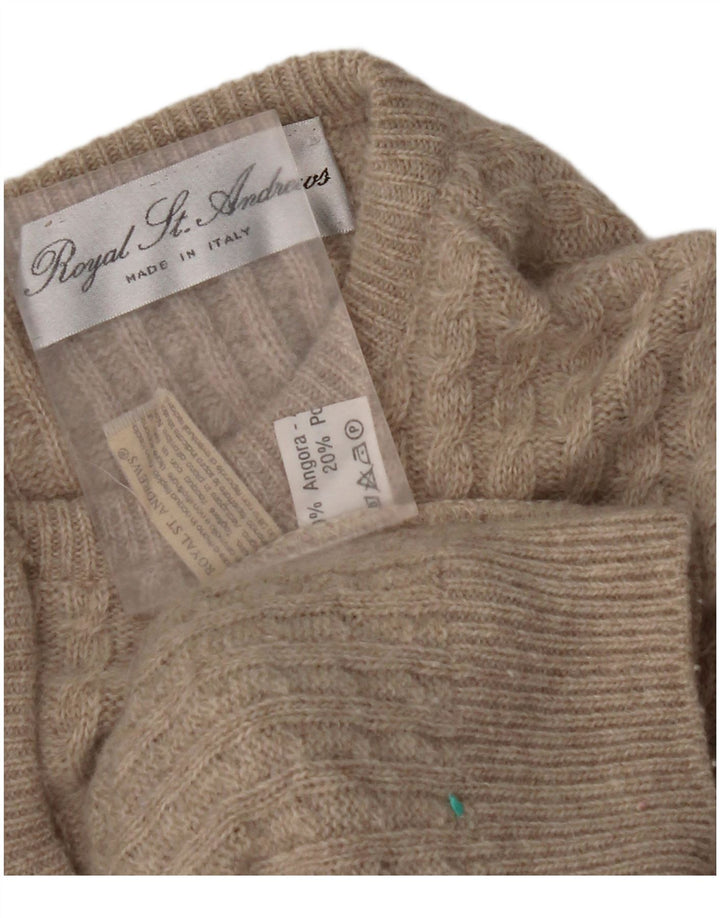 СТ. ANDREWS Женский кардиган-свитер UK 18 XL Бежевый Ангора