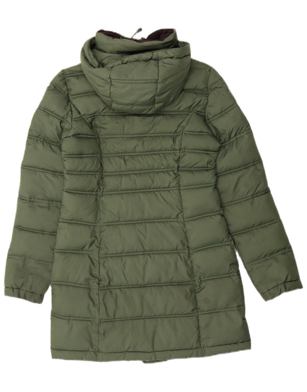 Женское пуховое пальто с капюшоном Superdry UK 6 XS, зеленый полиэстер