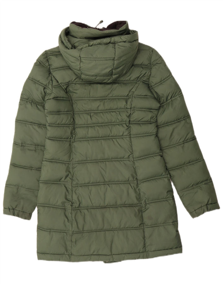 Женское пуховое пальто с капюшоном Superdry UK 6 XS, зеленый полиэстер
