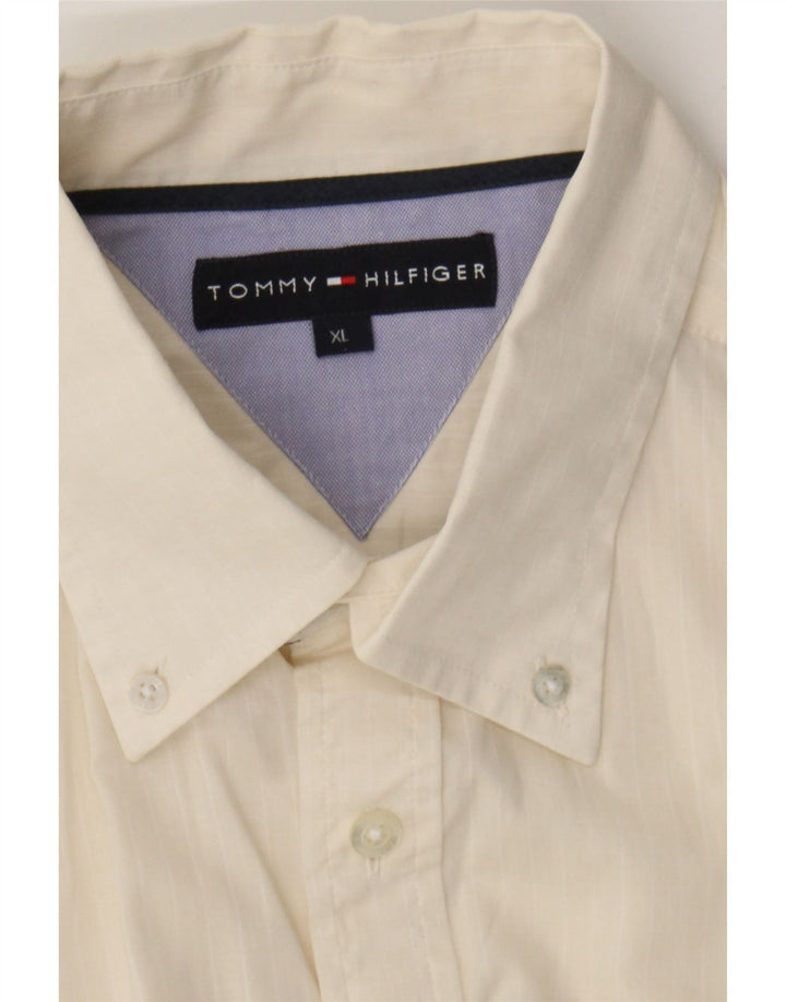TOMMY HILFIGER Mens Shirt XL Off White Cotton Vintage Tommy Hilfiger and Second-Hand Tommy Hilfiger from Messina Hembry 