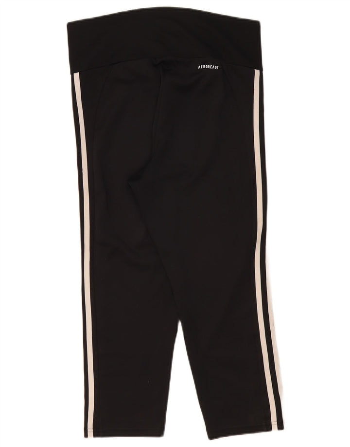 Женские леггинсы-капри Adidas Aeroready UK 12/14, средний черный полиэстер