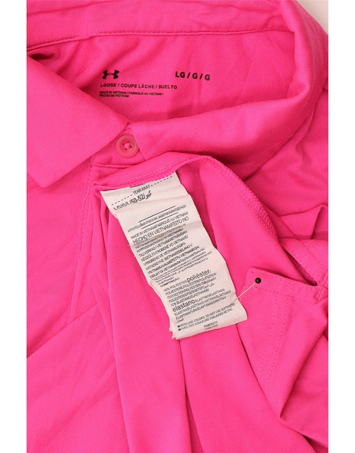 Мужская рубашка-поло Under Armour, большая розовая, полиэстер