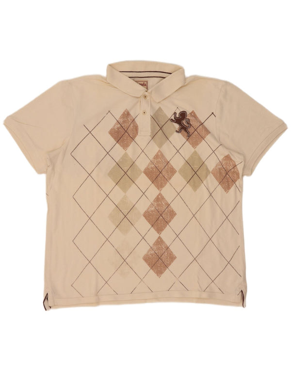 Мужская рубашка-поло Kenvelo 2XL Бежевый Argyle/Diamond Cotton