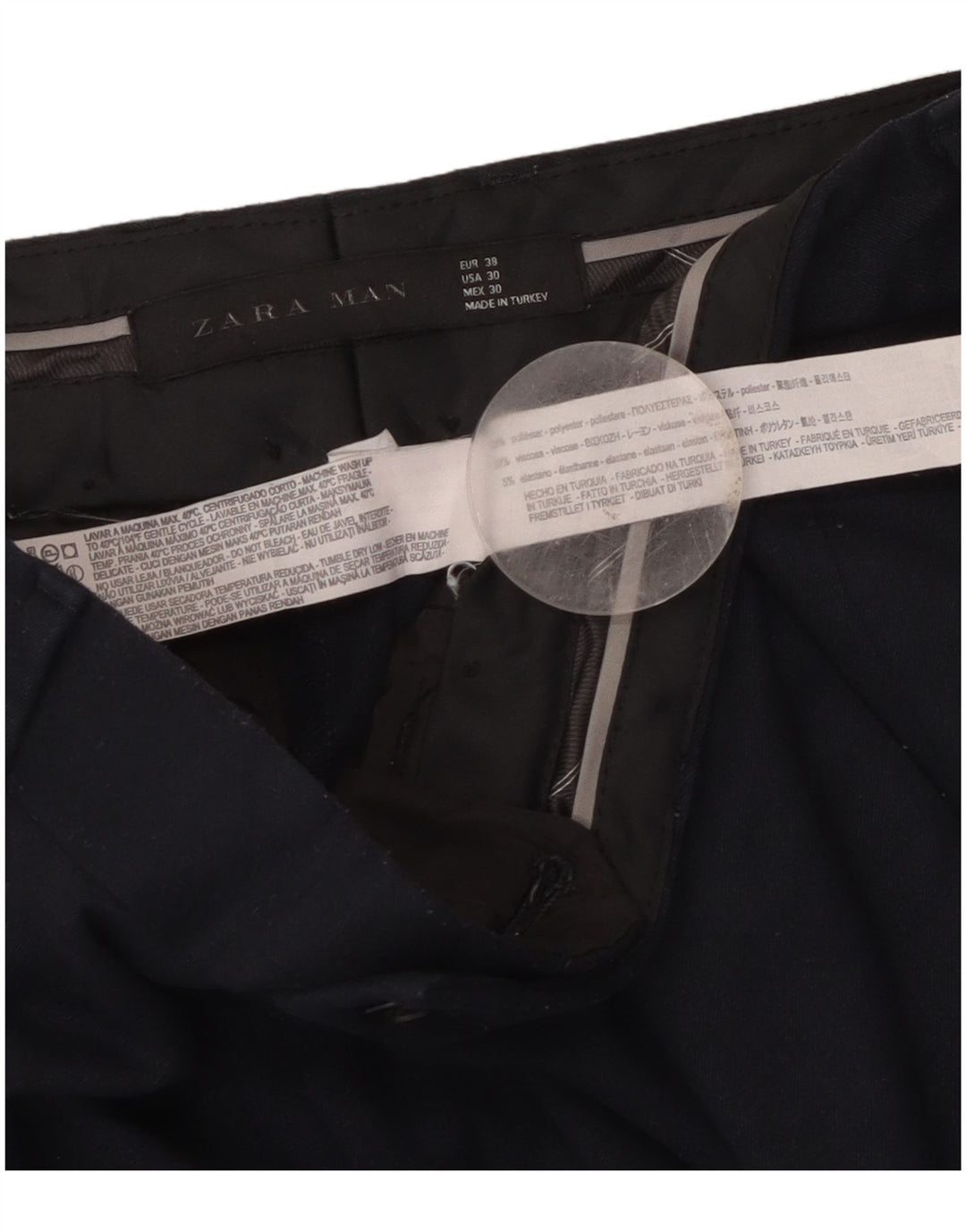 Мужские укороченные брюки Zara EU 38 Small W30 L25 Темно-синий полиэстер