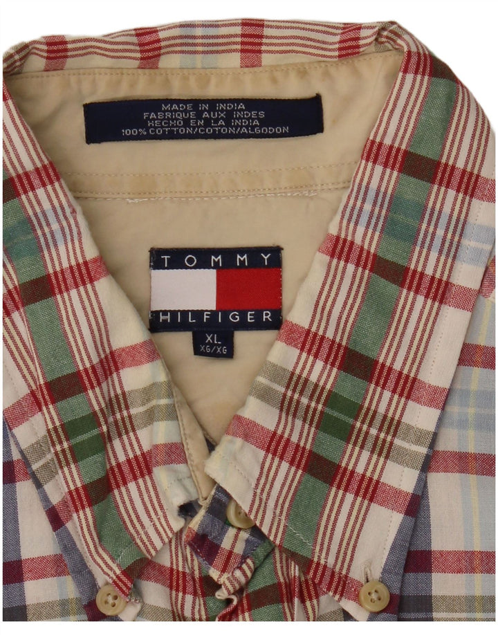 Мужская рубашка Tommy Hilfiger XL в разноцветную клетку из хлопка
