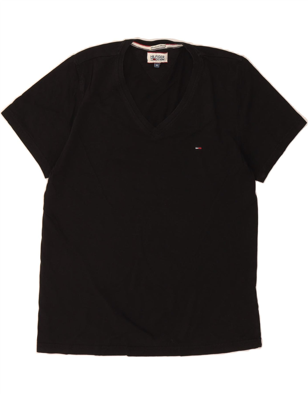 TOMMY HILFIGER Mens T-Shirt Top Medium Black Vintage Tommy Hilfiger and Second-Hand Tommy Hilfiger from Messina Hembry 