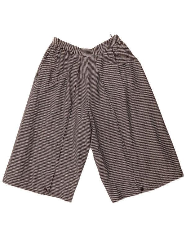 ВИНТАЖНЫЕ женские шорты-бермуды с высокой талией IT 44 Medium W26 Серые в полоску