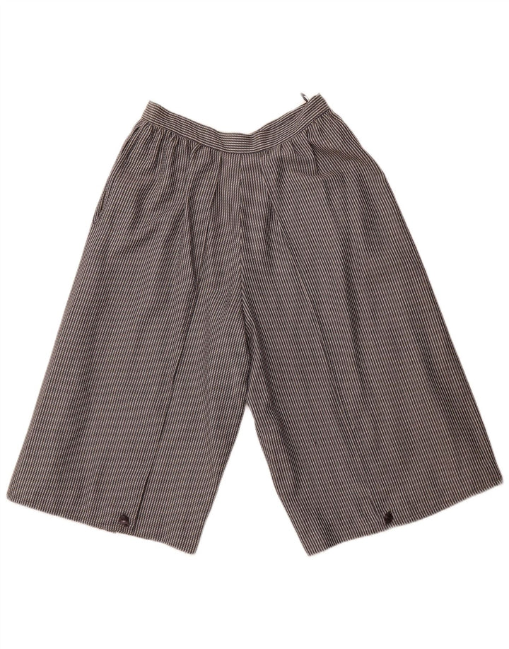 ВИНТАЖНЫЕ женские шорты-бермуды с высокой талией IT 44 Medium W26 Серые в полоску