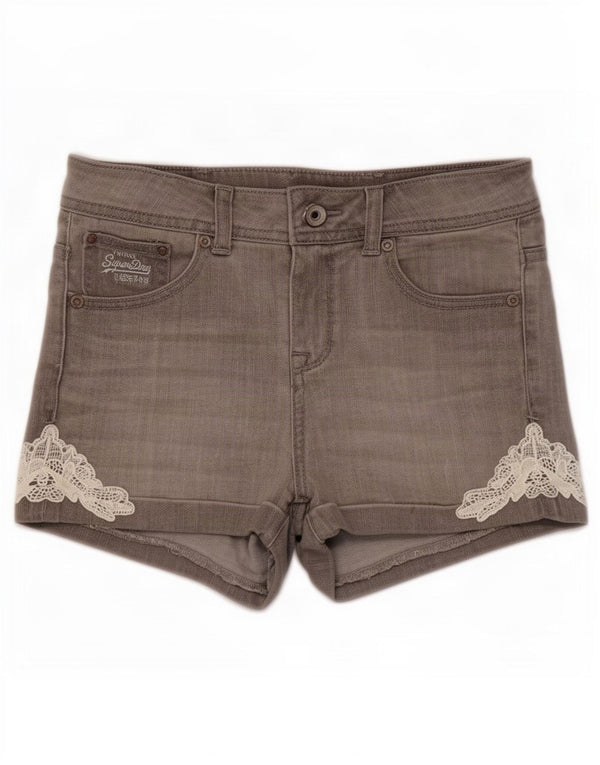 Женские джинсовые шорты Superdry W25 XS Серые, хлопок