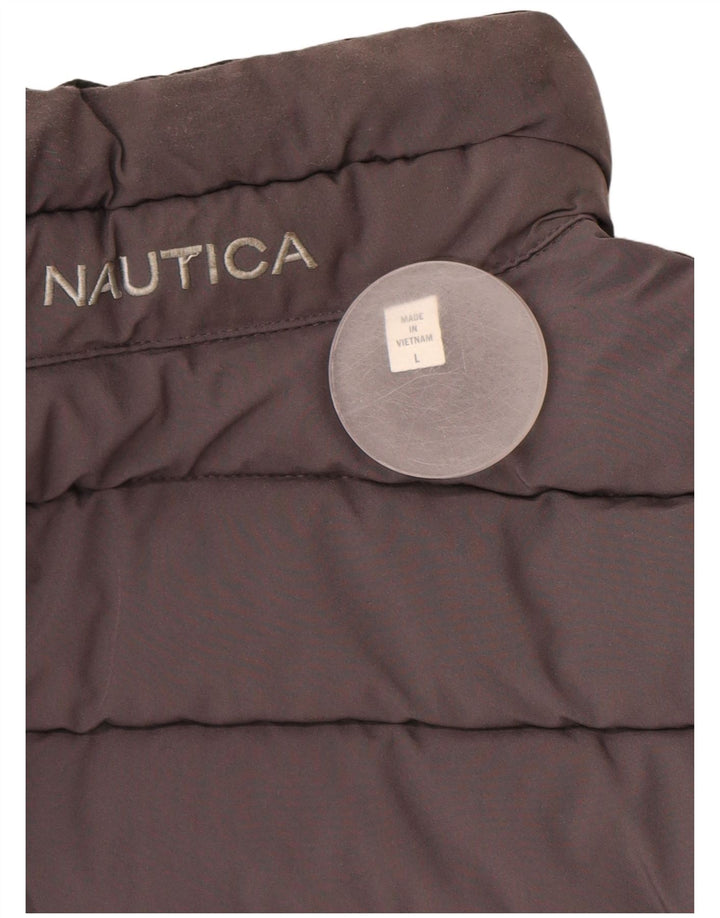 Мужская двусторонняя стеганая куртка NAUTICA UK 40, большая, черная, полиэстер