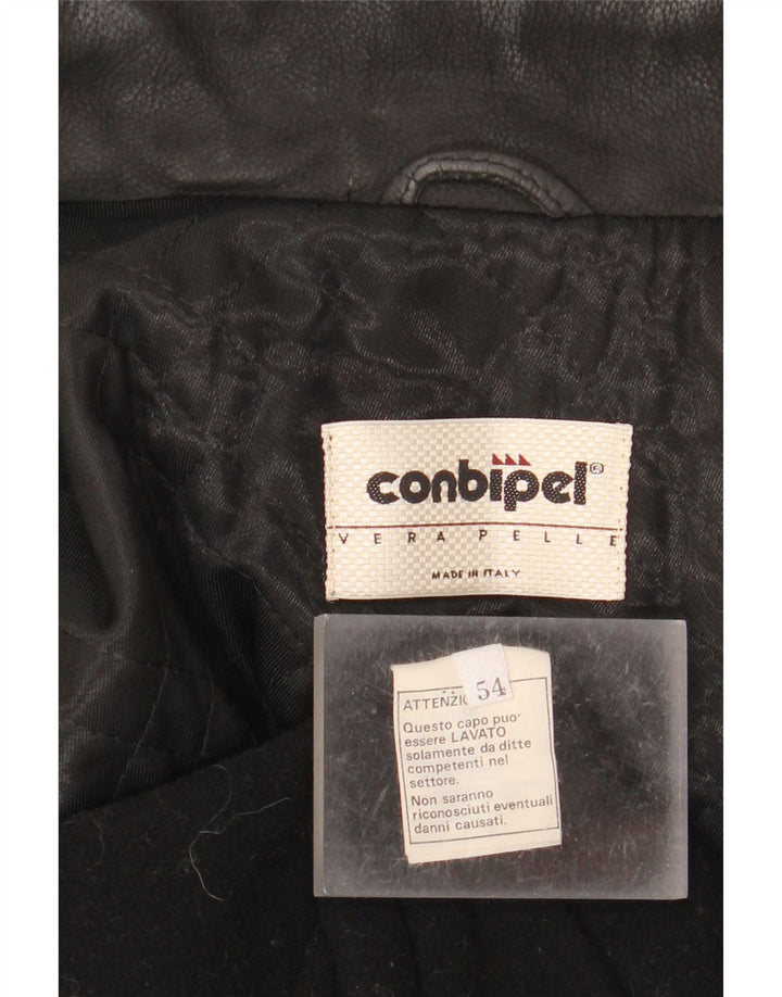CONBIPEL Мужское кожаное пальто IT 54 XL Черное кожаное