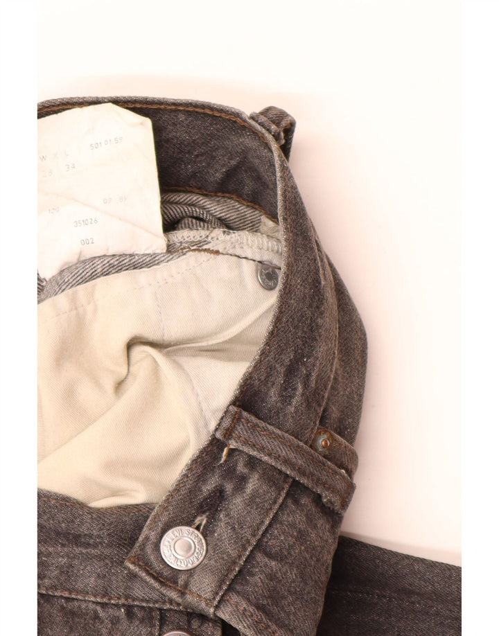 Мужские прямые джинсы Levi's 501 W28 L28 серые, хлопок