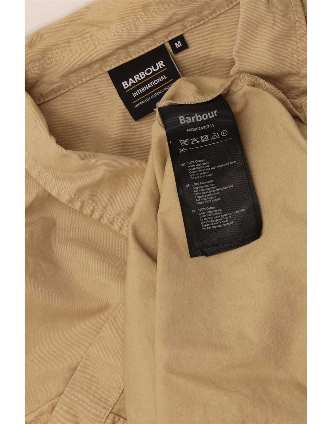 Мужская рубашка Barbour среднего бежевого цвета из хлопка