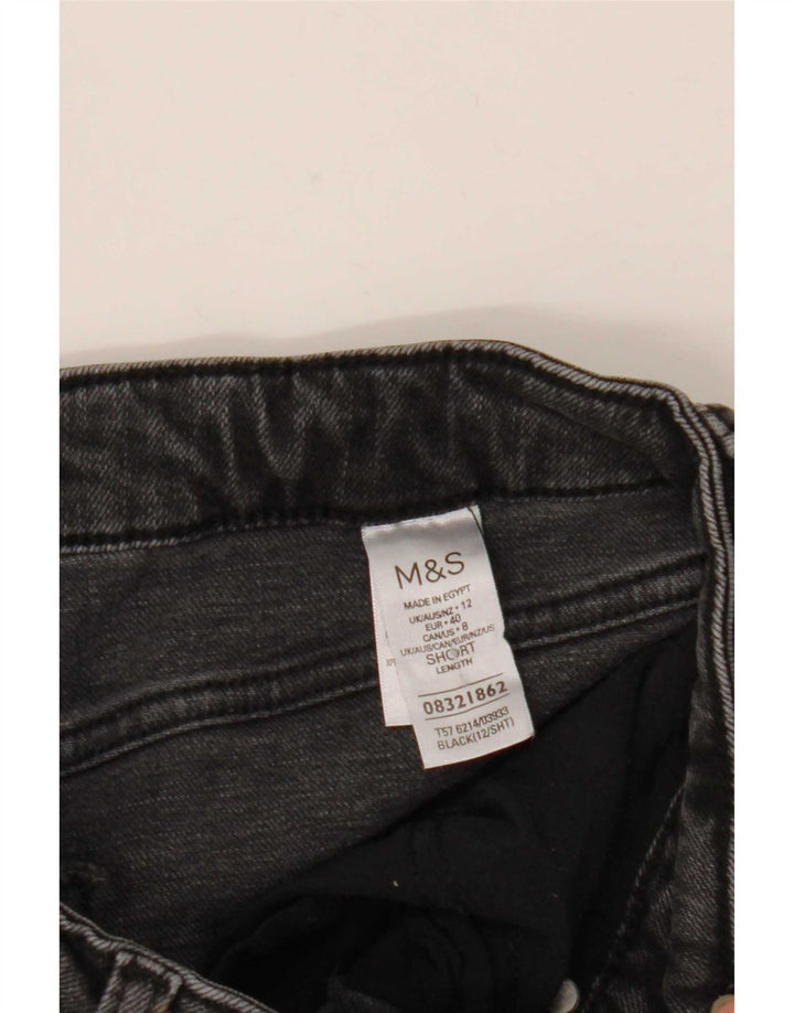 Женские укороченные джинсы Marks & Spencer UK 12, средние W32 L25, черный хлопок