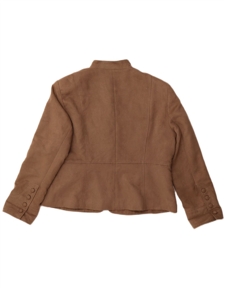 Женский пиджак из искусственной кожи M&Co с 6 пуговицами, Великобритания 20, 2XL, бежевый, полиэстер