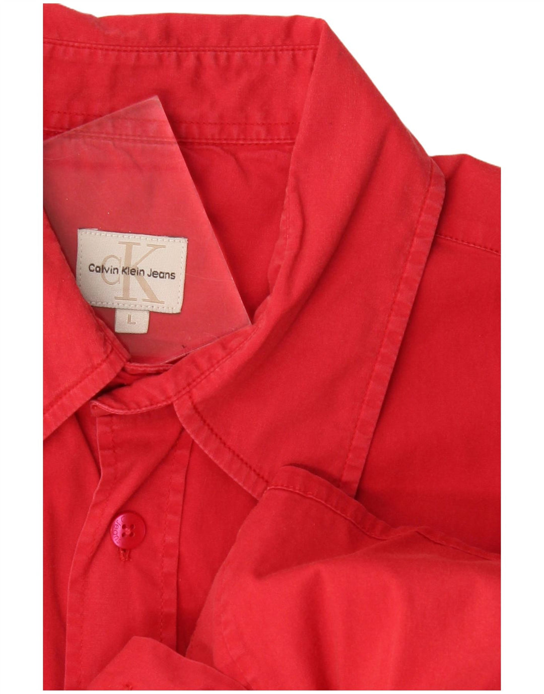 CALVIN KLEIN JEANS Мужская рубашка с коротким рукавом, большая красная