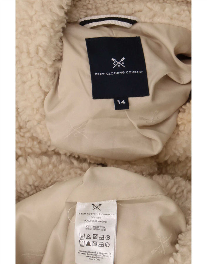 Crew Clothing Женская флисовая куртка Teddy Bear UK 14, большой бежевый полиэстер