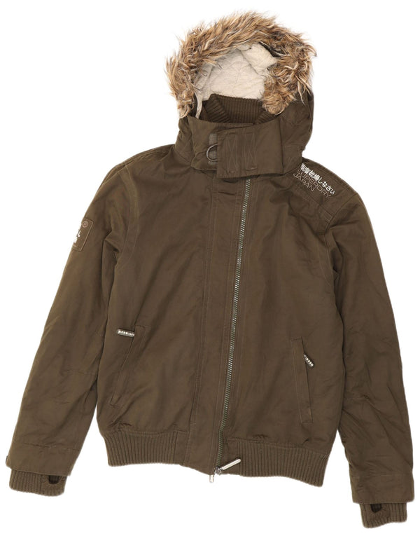 Мужская куртка-бомбер с капюшоном Superdry The Windbomber UK 42 XL цвета хаки