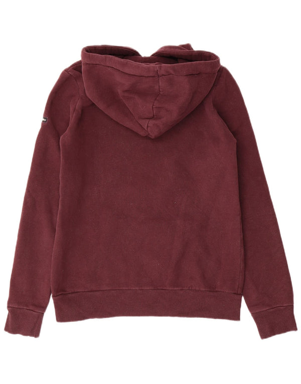 SUPERDRY Женский джемпер с капюшоном с рисунком UK 6 XS Бордовый хлопок