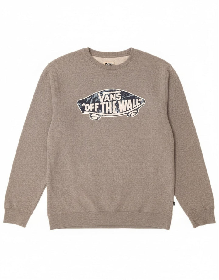 Мужской свитшот с рисунком Vans XL, серый хлопок