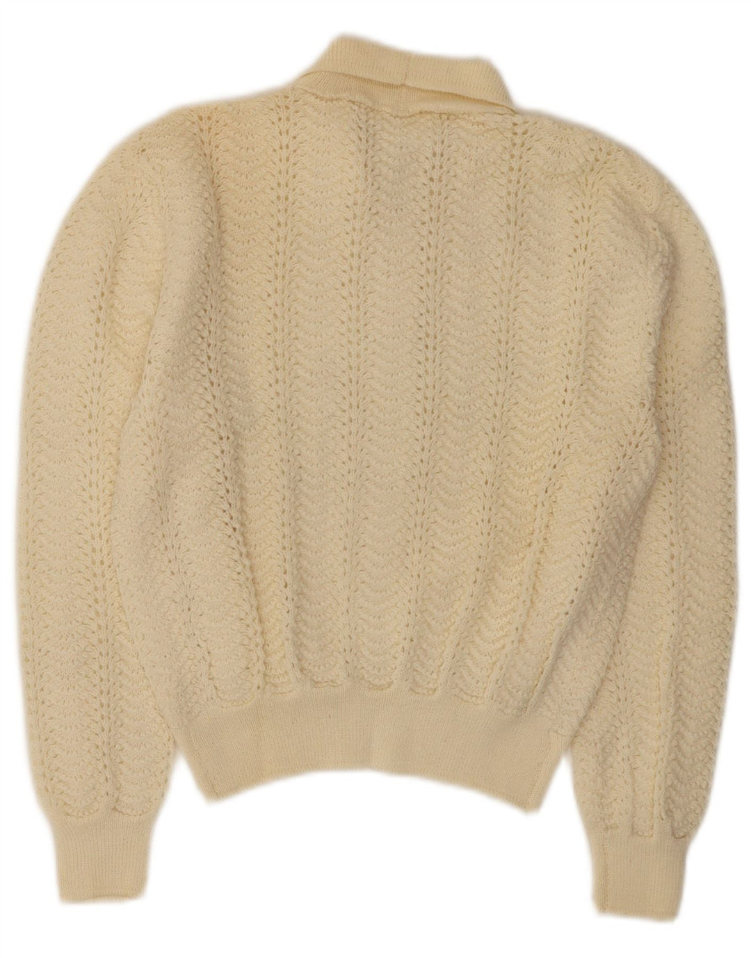 Винтажный женский укороченный свитер-кардиган, Великобритания, 10, маленький, белого цвета