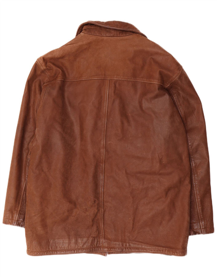 Винтажная мужская кожаная куртка UK 42 XL Коричневая кожаная