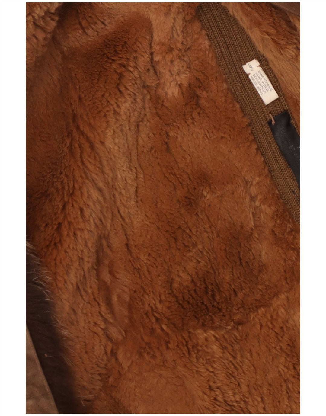 Винтажное женское замшевое пальто из шерпы UK 14, средний коричневый цвет