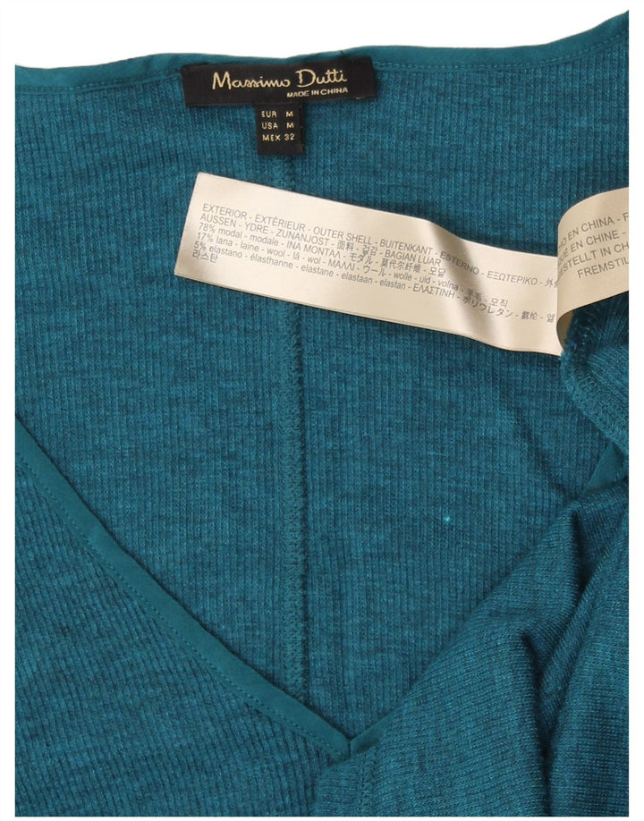 Женский топ Massimo Dutti с длинным рукавом UK 12, средний синий модал