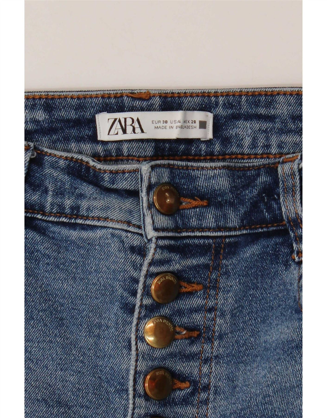Женские джинсы Bootcut Zara EU 38, маленькие W28 L25, синие, хлопок