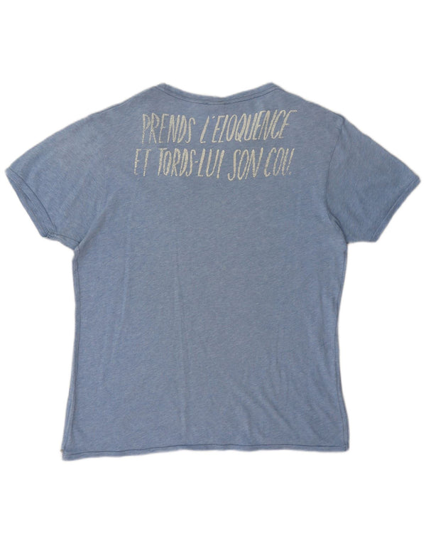 Мужская футболка с рисунком Scotch & Soda, топ XL, синяя