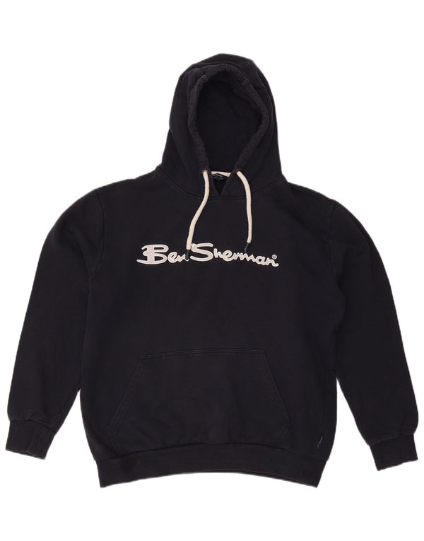 Женский джемпер с капюшоном оверсайз с рисунком BEN SHERMAN UK 16, большой темно-синий