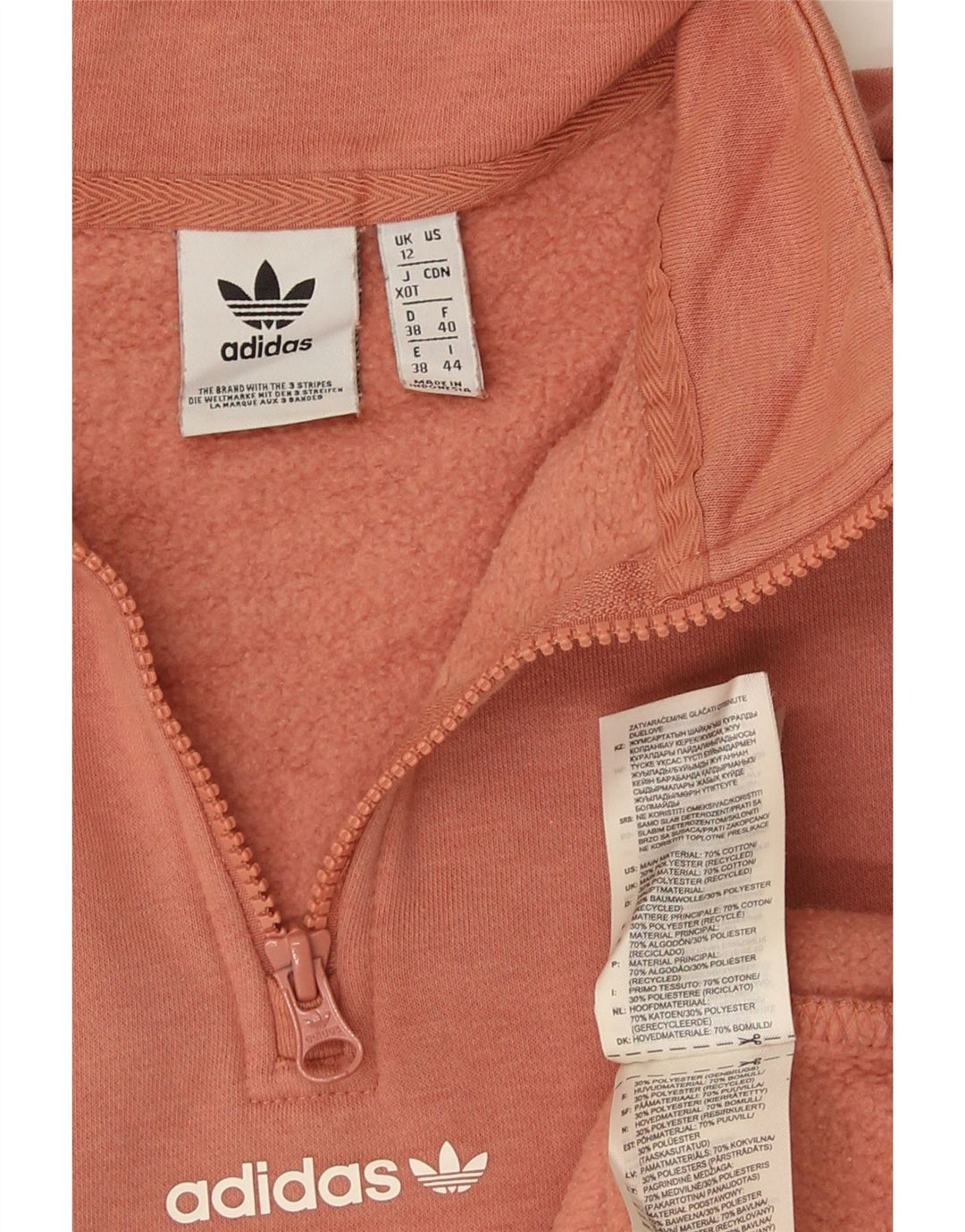 Женский джемпер оверсайз с рисунком Adidas UK 12, средний оранжевый