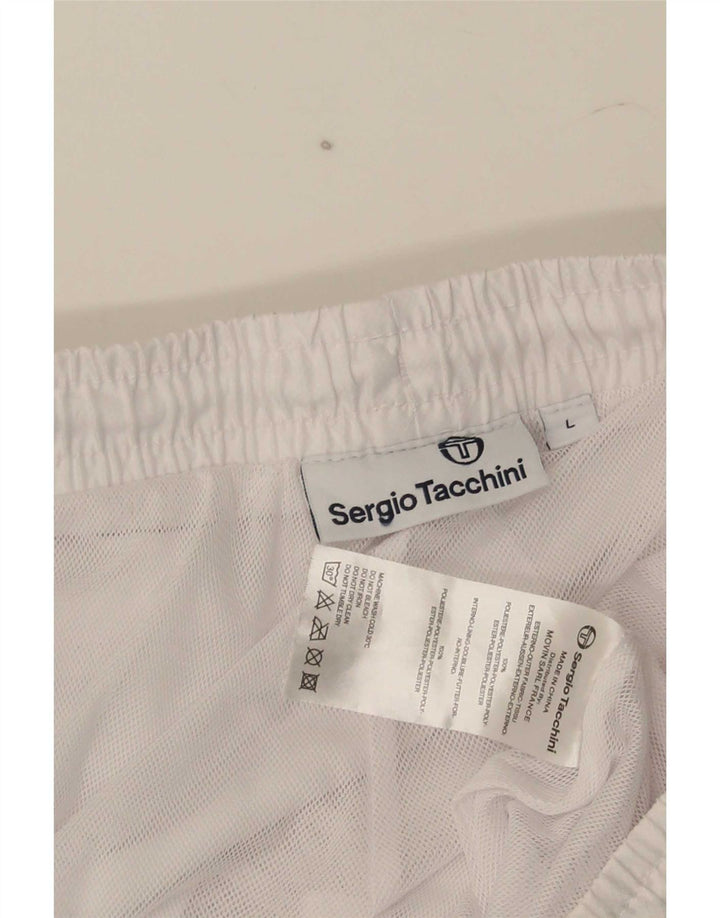 Мужские спортивные брюки Sergio Tacchini, джоггеры, большой белый полиэстер