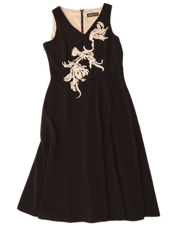 Женское платье макси без рукавов JACQUES VERT UK 14, большой черный полиэстер