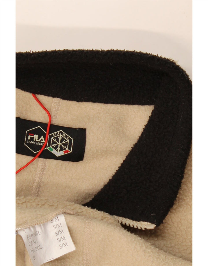 Мужская флисовая куртка FILA UK 36, маленькая, бежевый, полиэстер с цветными блоками