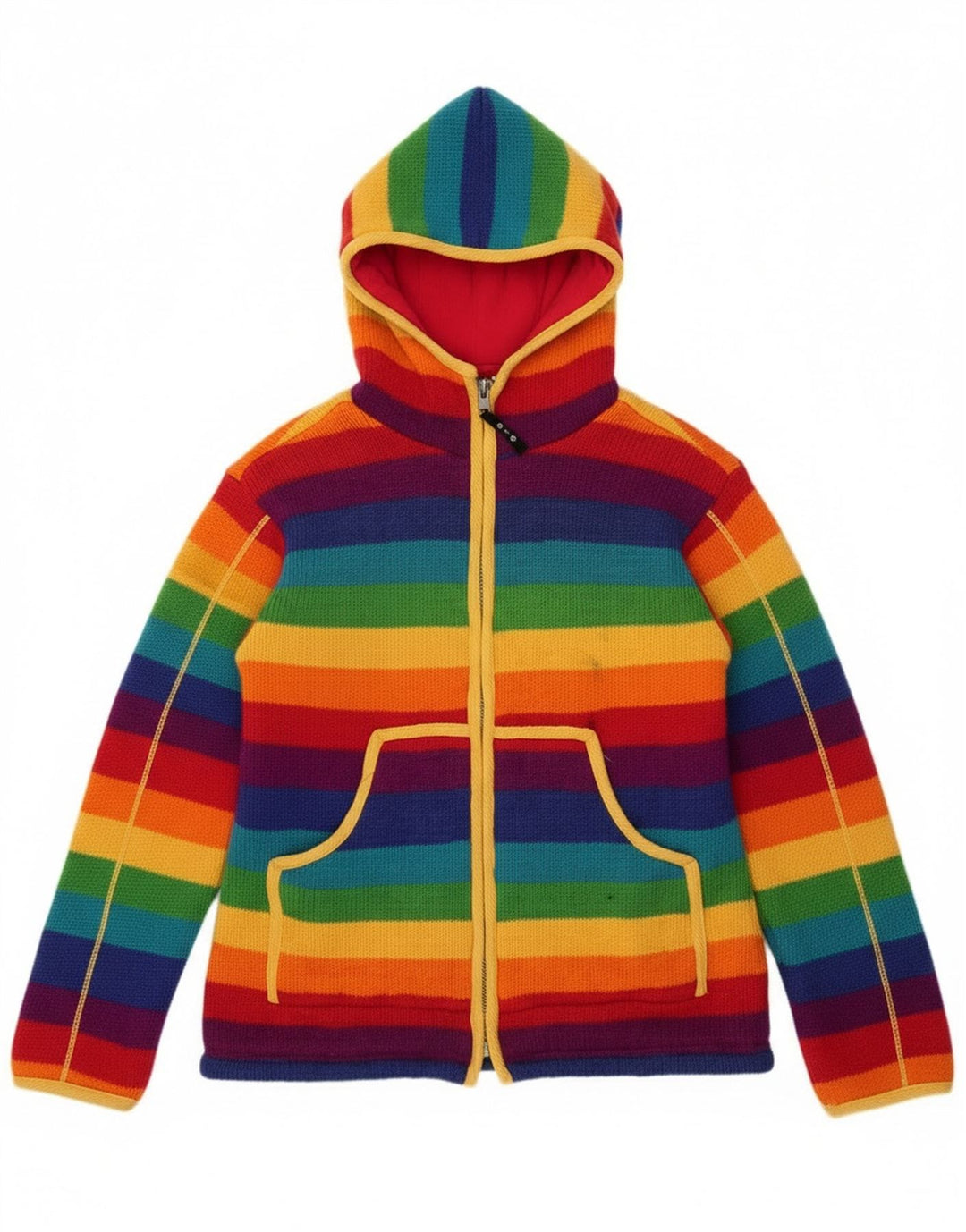 Винтажный женский свитер-кардиган, Великобритания, 12, средний, разноцветный, красочный