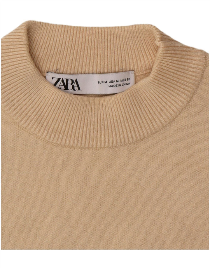 Женский джемпер с круглым вырезом Zara UK 12, средний бежевый