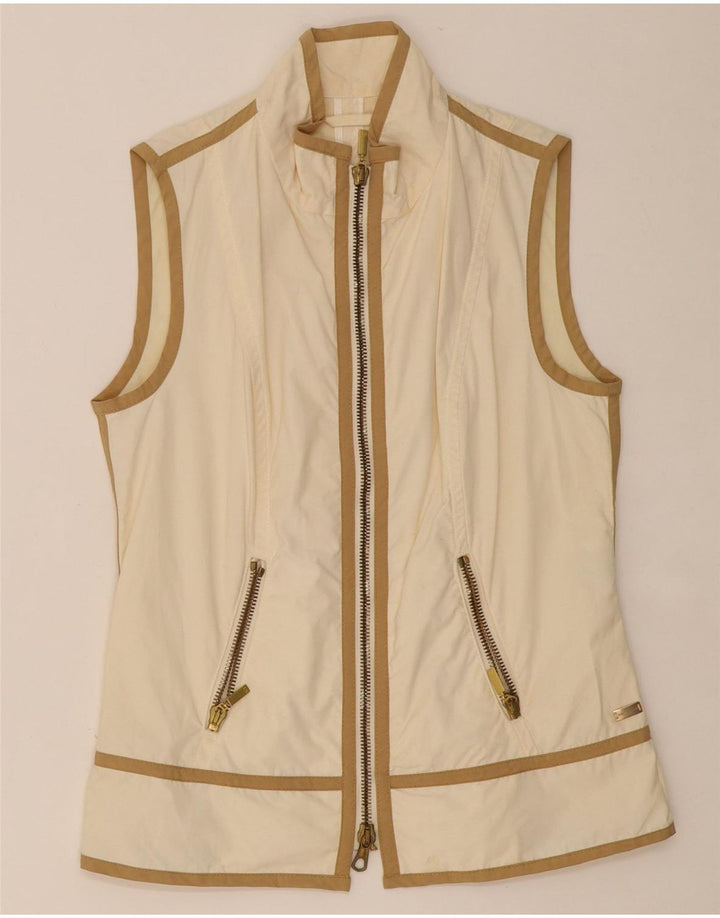 MARINA YACHTING Womens Gilet IT 42 Medium Beige Cotton Vintage Marina Yachting and Second-Hand Marina Yachting from Messina Hembry 