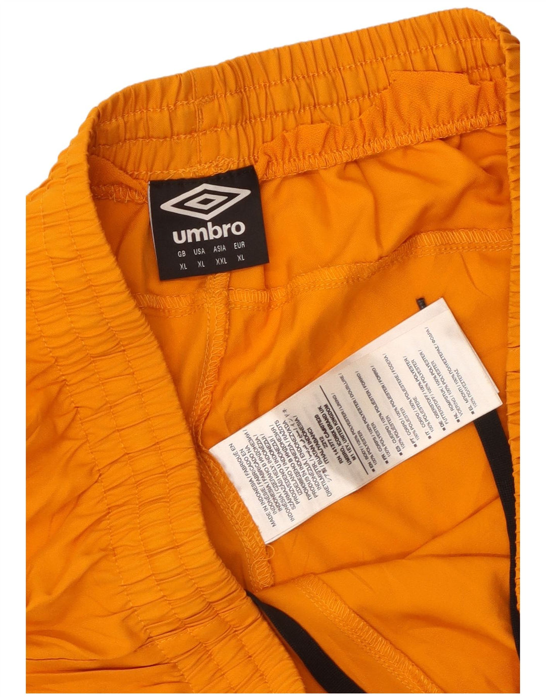 Мужские спортивные шорты с рисунком Umbro XL, оранжевые, полиэстер с цветными блоками