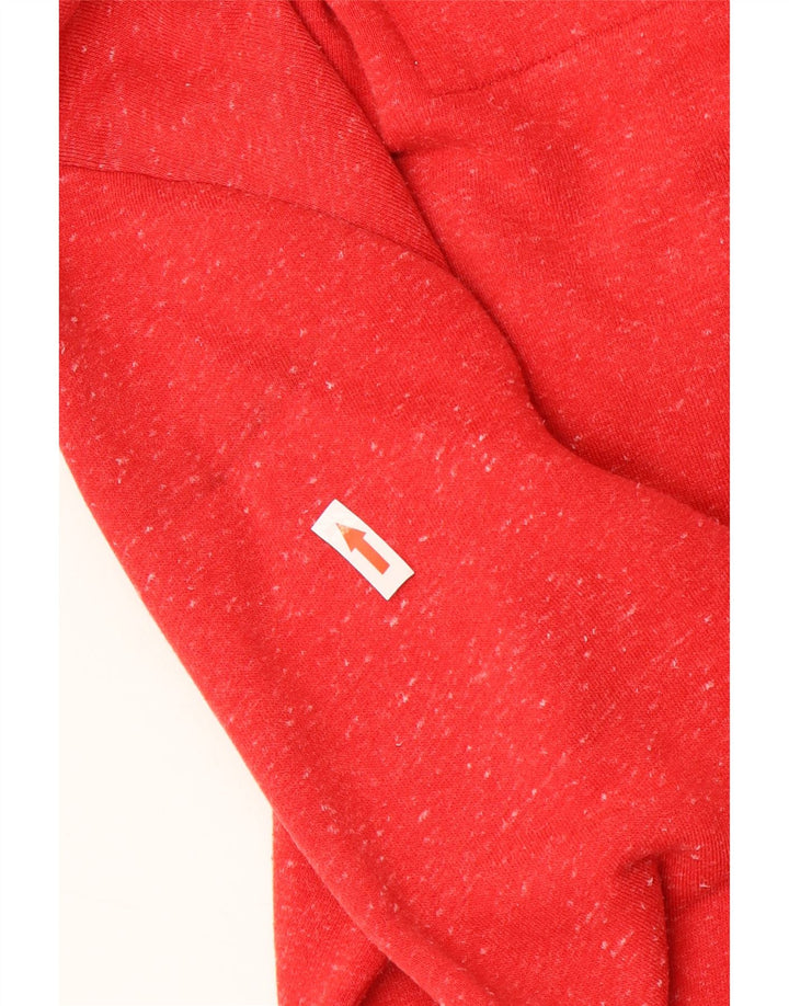 SUPERDRY Мужской свитер с капюшоном на молнии, маленький красный, из полиэстера с крапинками