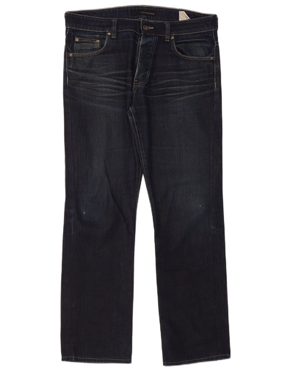 Мужские прямые джинсы Calvin Klein W33 L34 темно-синие, хлопок