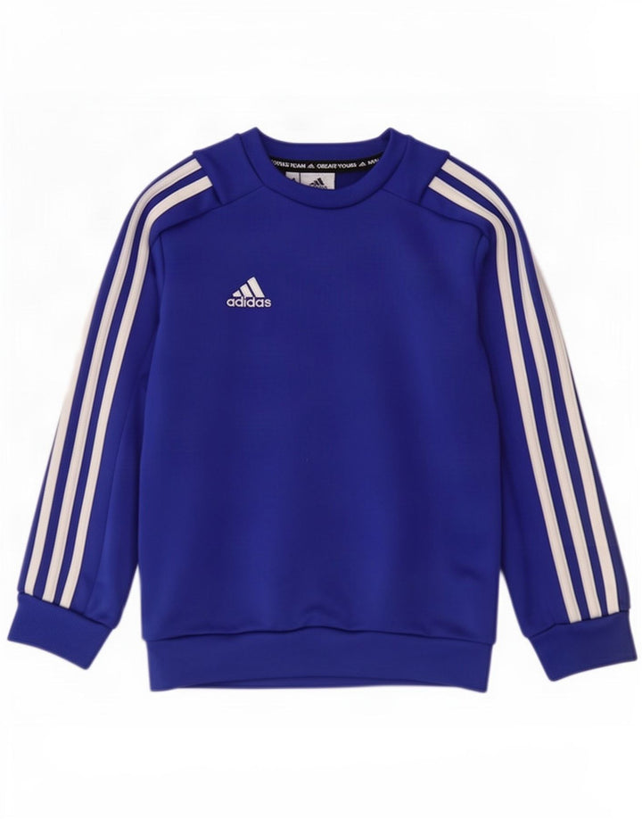 Свитшот Adidas для мальчиков 7-8 лет, синий полиэстер