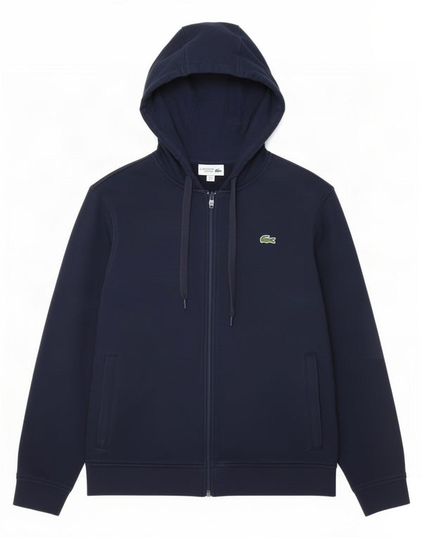 Мужской свитер с капюшоном на молнии Lacoste, размер 4, средний, темно-синий, хлопок