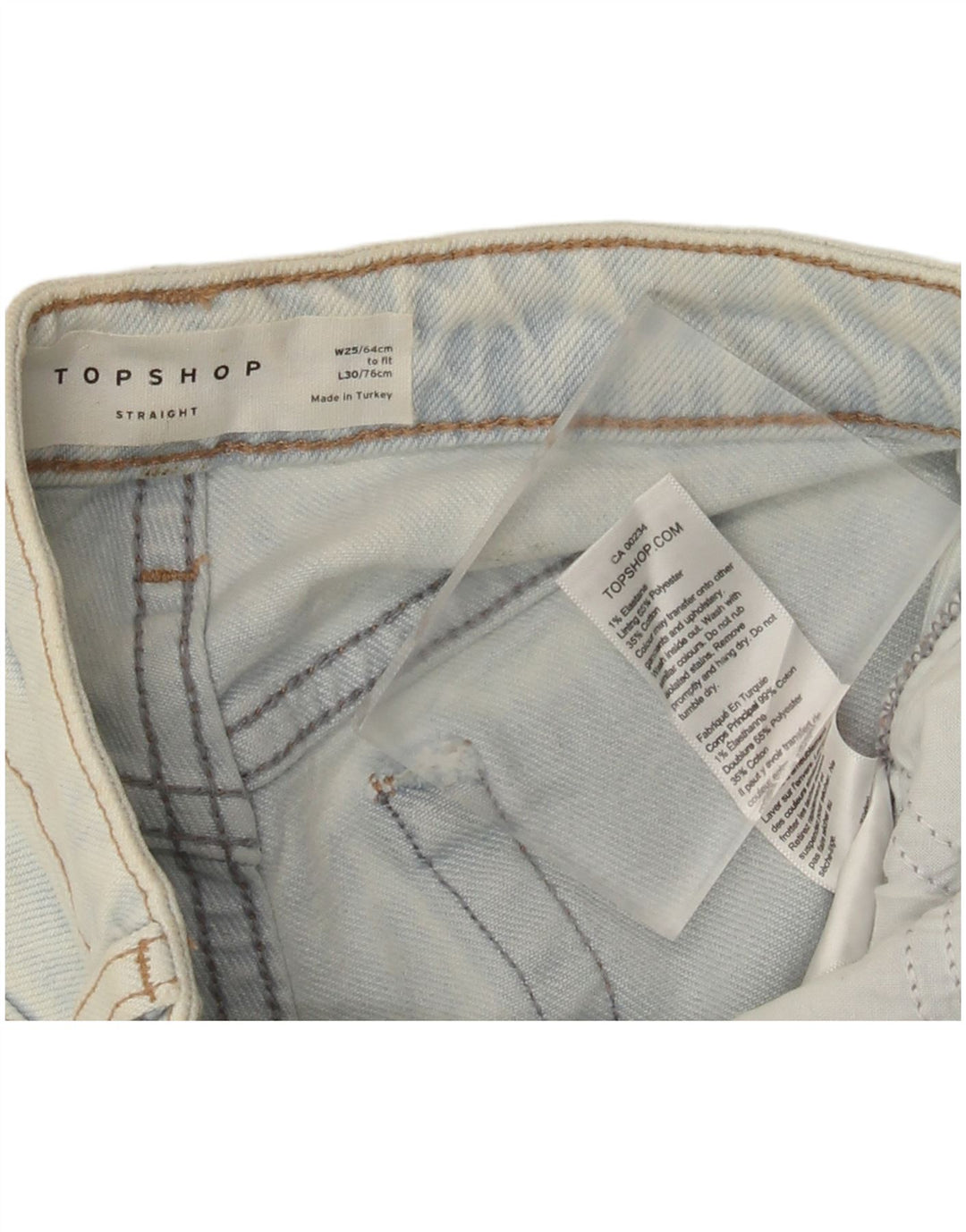 Topshop Женские прямые джинсы W25 L25 Синие хлопковые
