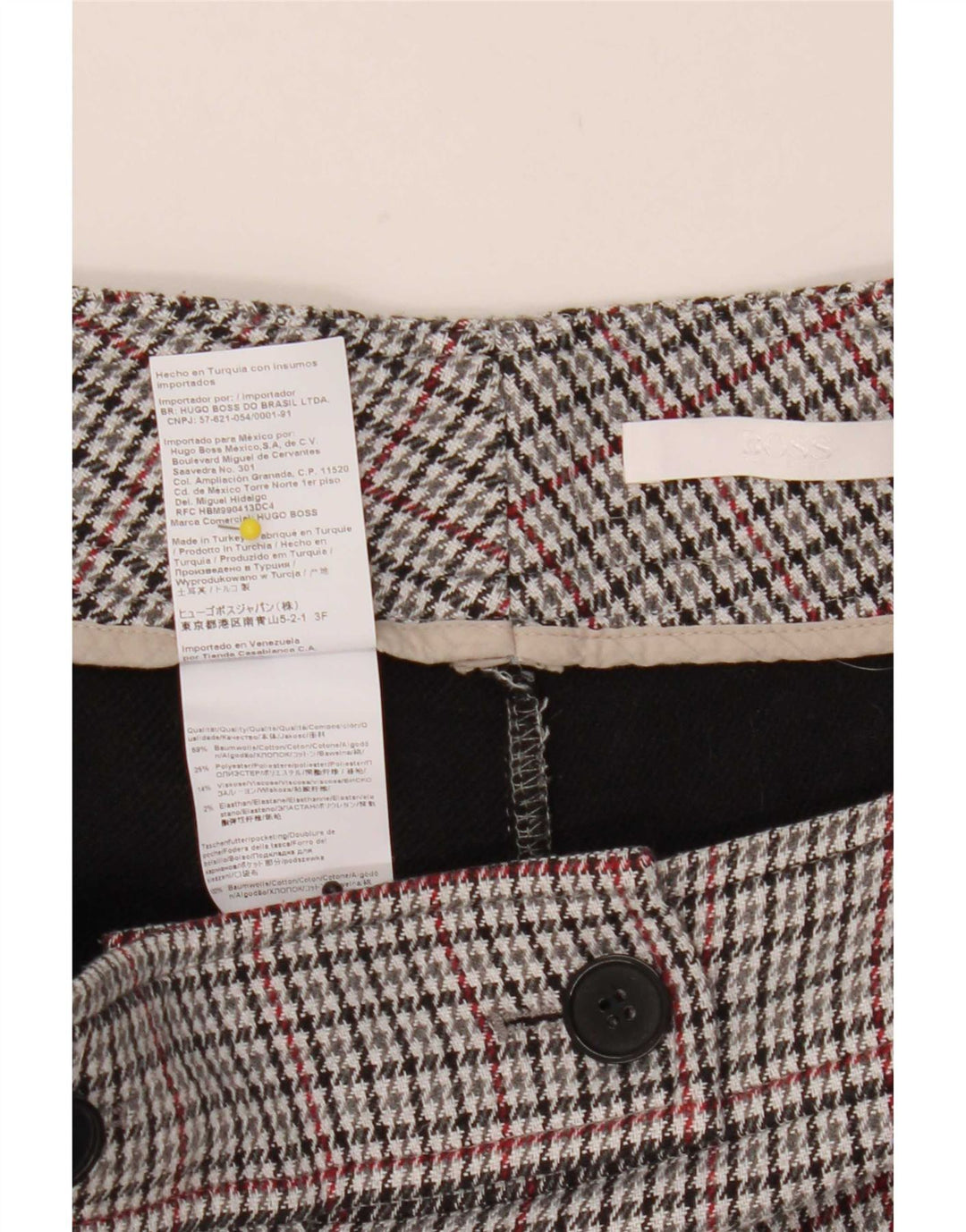 Брюки женские Hugo Boss UK 12 Medium W32 L27 Серые с узором "гусиные лапки"