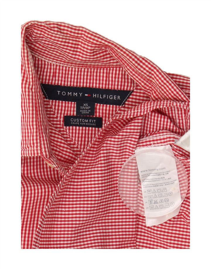 TOMMY HILFIGER Mens Custom Fit Shirt XS Red Gingham Cotton Vintage Tommy Hilfiger and Second-Hand Tommy Hilfiger from Messina Hembry 