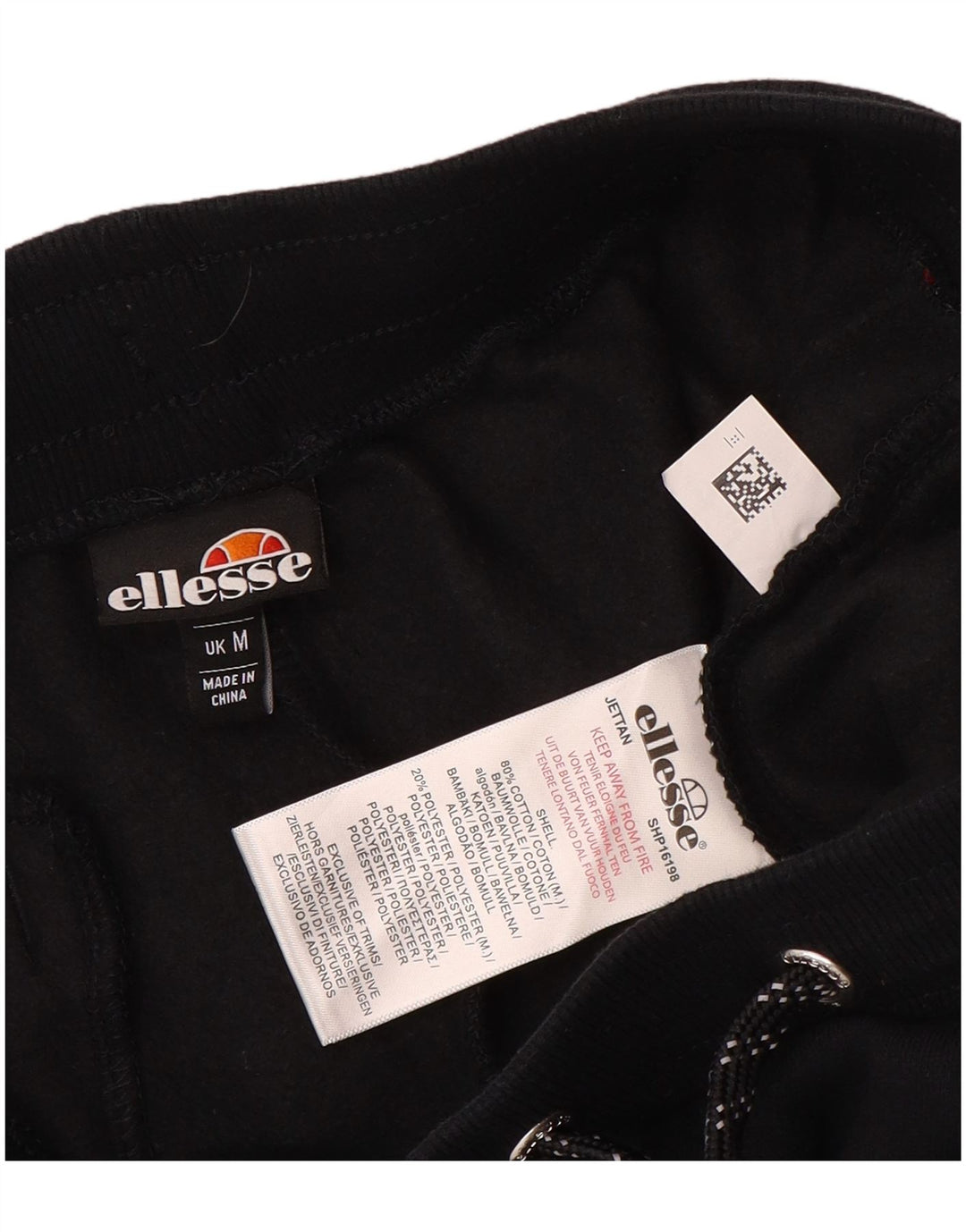 Мужские спортивные брюки Ellesse с графическим принтом, джоггеры, средний черный, хлопок