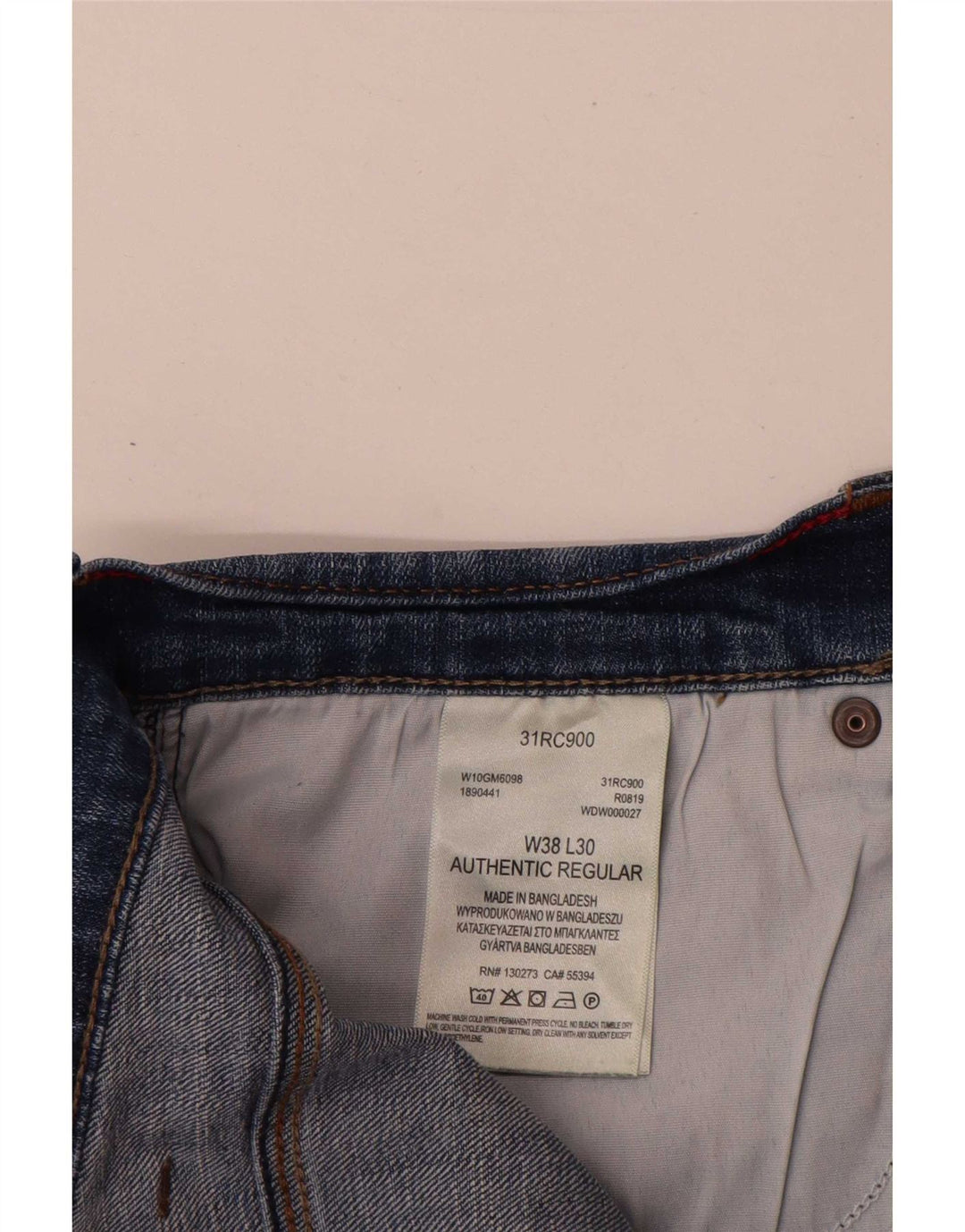 Мужские подлинные прямые джинсы Wrangler Regular W38 L30, синий хлопок