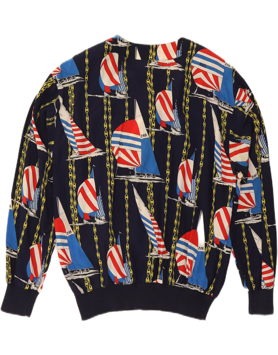 AGENDA Женский бомбер с абстрактным узором IT 42 Средний Темно-Синий Шелк